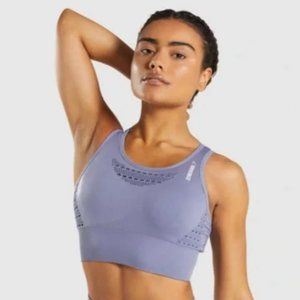 Gymshark Energy+ Seamless Crop Top - Steel Blue